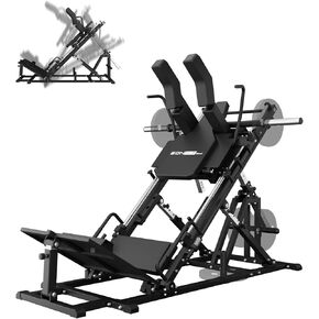 جهاز ضغط الساق Eonfit EL2 2.0 لصالة الألعاب الرياضية المنزلية، آلات القرفصاء مع محمل خطي 45 درجة، جهاز رفع الساق، تصميم 4 في 1 معدات تدريب قوة الجزء السفلي من الجسم 1300 رطل مع تخزين الوزن in Kuwait