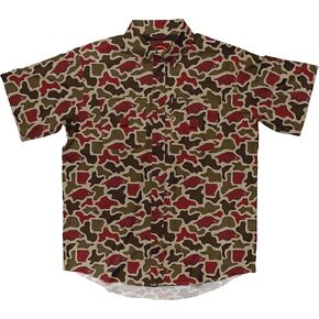 قميص Amigo NCAA الرجالي Amigo Arkansas Razorbacks المرخص Camo El Campo بأكمام قصيرة وأزرار لأعلى في الميدان وقميص السمك in Kuwait