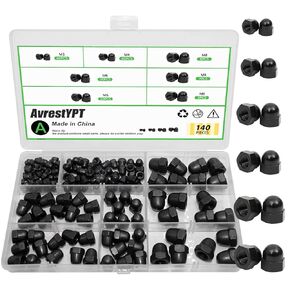 140 قطعة من صواميل غطاء البلوط، M3 M4 M6 M8، صواميل قبة سداسية، أغطية مسامير مزخرفة من الفولاذ الكربوني للأثاث والسيارات والمشروعات اليدوية in Kuwait