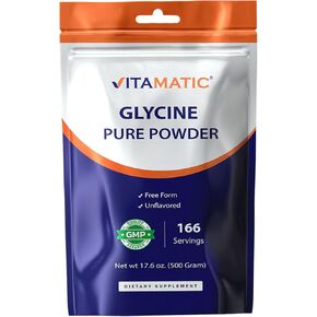 Vitamatic Glycine Powder – 3,000 mg Per Serving, Free-Form Amino Acid Supplement, Unflavored, 17.6 oz (500 g), Non-GMO, Gluten Free. in Saudi Arabia