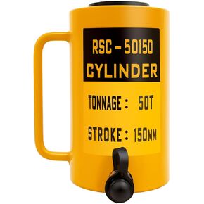 50T Hydraulic Cylinder Jack, Solid Ram Hydraulic Cylinder 6"/150mm Stroke Single Acting Portable Hydraulic Solid Jack Industrial Lifting Jack Ram in Kuwait