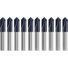 10 قطعة 90 درجة الشطب نهاية مطحنة 6 مللي متر عرقوب 2 المزامير الصلبة كربيد التنغستن الخامس الأخدود راوتر بت لنحت Deburr in Kuwait