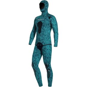 Mens Two-Piece Camo Wetsuit, 3mm Neoprene Spearfishing Suit with Chest Pad and Knee Protection, Hooded Diving Suit in Saudi Arabia
