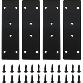 4 قطع من دعامات الزاوية اليمنى المسطحة، لوحات توصيل إصلاح من الفولاذ المقاوم للصدأ، لوحات ربط وإصلاح سوداء، للأثاث والأرفف والخزائن، مع براغي (6.6 × 1.9/168 × 48 مم) in Kuwait