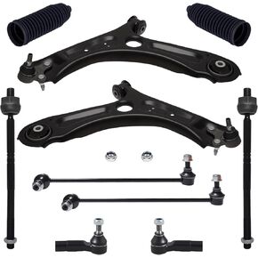 TUCAREST 10Pc Suspension Kit Fit For 2011-2014 2015-2018 Vw Jetta, 2 Front Lower Control Arm w/Ball joint + 4 Outer Inner Tie Rod + 2 Sway Bar [# K621949 K621950 K80478 EV80665 ES80666 ES80667] in Kuwait