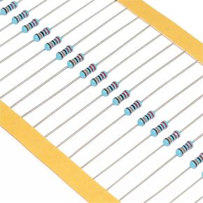 100Pcs 1/4W Metal Film Resistor 7.5 8.2 9.1 75 82 91 750 820 910 R Ohm K M 1% Five-Color Ring Resistance 7R5 8R2 9R1 75K 91K 82K(1.1K) in Kuwait