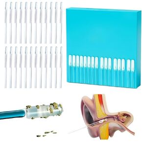 (1 Box, 24 Pcs) Upgraded Earwax Removal Adhesive Swabs/Sticky Ear Cleaners for Adults & Kids, Reusable Soft, Gentle Sticky Ear Cleaning Stick, Portable Ear Pick for Effective Earwax Removal in Kuwait