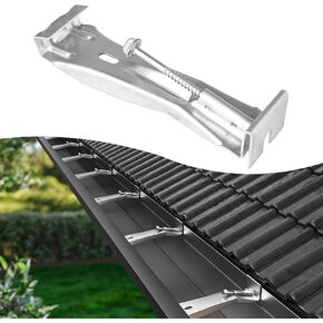 Benfar 25Pack 6 Inch Gutter Hangers Hidden Gutter Brackets Fastener with Pre-Inserted Screw K-Style Aluminum Rain Hangers Rust Resistant Screw Clip Heavy Duty for Repairing Sagging BR06 in Kuwait