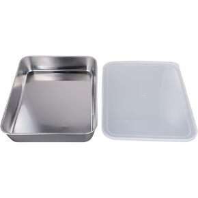 Stainless Steel Baking Tray Set with Cooling Rack and Cover for Oven Roasting, Baking Cookies and Kitchen Storage, Silvery in Kuwait