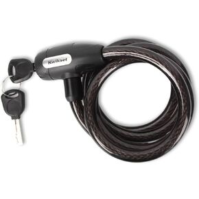 قفل كابل دراجة بمفتاح بطول 5 أقدام من Kwikset، قطر 1/2 بوصة، أمان للدراجة والخارجية، حزمة واحدة، فضي in Kuwait