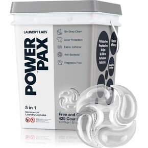 PowerPax 5-in-1 Commercial Laundry Detergent Capsules, Lavender, 425 Capsules – Stain Remover, Odor Eliminator, Color Booster, Fabric Softener for Effective Everyday Laundry Cleaning in Saudi Arabia