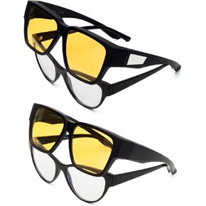 Face Shadow Polarized Sunglasses Fit Over Glasses for Men Women, Lightweight Square Sun Glasses UV400 Protection Shades in Kuwait