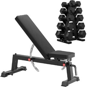 مقعد وزن قابل للتعديل لتمرين الجسم بالكامل، مقعد ضغط بوزن 1300 رطل لتدريب القوة في صالة الألعاب الرياضية المنزلية، مقعد تمرين مسطح منتصب مع تعديل سريع in Kuwait