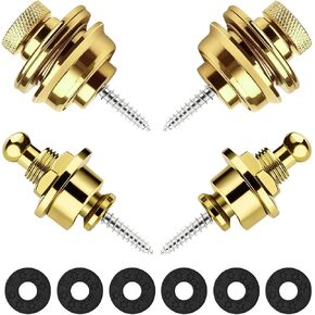 أقفال حزام الجيتار، مجموعة أزرار قفل أمان سريعة الإصدار مع وسادات سيليكون للجيتار الصوتي الكهربائي in Kuwait