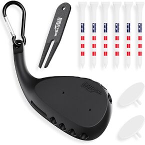 Golf Tee Holder for Golf Bag Accessories for Men, 3-in-1 Tee Caddy, Includes 6 Golf Tees, Divot Repair Tool & Golf Ball Marker, Stylish Golf Gifts for Men & Women in Kuwait