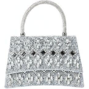 حقيبة اليدين حجر الراين السوداء المحافظ للنساء في المساء الكتف الماس بلينج كيس الكريستال لحفل الزفاف حفلة موسيقية in Kuwait