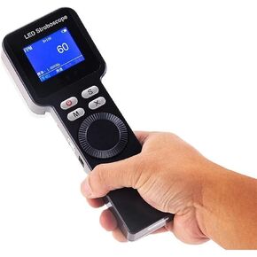 LED Digital Strobe Light Tachometer, Handheld Stroboscope with LCD Display, Adjustable Strobe Frequency, 9 Lamp Beads & Range 200-999999RPM, for Gears, Tires to Measure in Kuwait