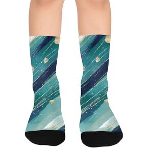 جوارب المشي لمسافات طويلة بطبعة نجوم المحيط - جوارب شتوية حرارية سميكة دافئة للأولاد والبنات للمدرسة، والارتداء اليومي والأنشطة الخارجية in Kuwait