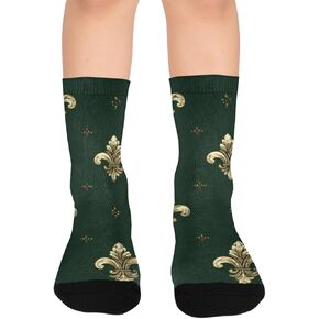 جوارب التنزه سيرًا على الأقدام بطبعة فلور زمرد - جوارب شتوية حرارية سميكة دافئة للأولاد والبنات الصغار للمدرسة، والارتداء اليومي والأنشطة الخارجية in Kuwait