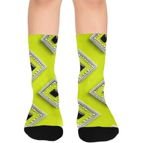 جوارب للتنزه سيرًا على الأقدام بطبعة أحجار كريمة نيون - جوارب شتوية حرارية سميكة دافئة للأطفال الصغار للأولاد والبنات للمدرسة، والارتداء اليومي والأنشطة الخارجية in Kuwait