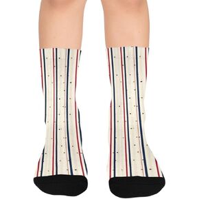 جوارب المشي لمسافات طويلة ذات طباعة مخططة منقطة - جوارب شتوية حرارية سميكة دافئة للأولاد والبنات للمدرسة، والارتداء اليومي والأنشطة الخارجية in Kuwait