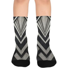 جوارب المشي لمسافات طويلة بطبعة آرت ديكو معدنية - جوارب شتوية حرارية سميكة دافئة للأولاد والبنات الصغار للمدرسة، والارتداء اليومي والأنشطة الخارجية in Kuwait