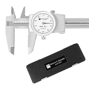 Brown & Sharpe 6-Inch Dial Caliper – Precision Stainless Steel Measuring Tool, White Dial, 0.001" Resolution, Hardened Construction, Shockproof Movement in Saudi Arabia