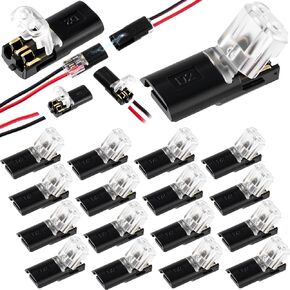 60 قطعة من موصلات الأسلاك ذات المشبك السريع، موصلات كابل سريعة مع مشبك قفل، سلك مزدوج مثبت على الكتل لشرائط LED ذات الجهد المنخفض 18-22AWG للكابلات DIY Craft - أسود in Kuwait