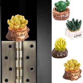 Cute Mini Creative Succulent Plants, Cactus Potted Plants Hinge Heads Decorative Topper Set 4PCS, Home Decoration,Magnetic Hinge Head Toppers Door Hinge in Kuwait
