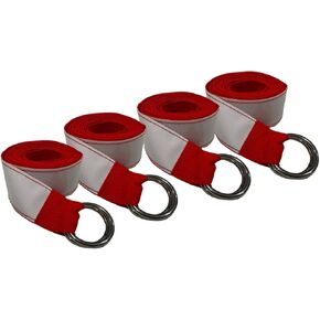 Heavy-Duty Roll-Up Inflatable Storage Straps | 2" x 13ft | Red Webbing Straps with Stainless Steel Double O-Rings | 4-Pack for Securely Storing Bounce Houses, Slides & Obstacle Courses in Kuwait