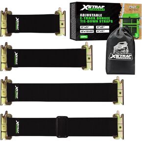 XSTRAP STANDARD 8 Pack E-Track Bungee Tie-Down Straps - Adjustable 5", 8", 12"-22", 13" Black Bungee Straps, Secure Tools/Cargo to Trailer Walls, Trucks, Vans, Garages, Warehouses, Workshops in Kuwait