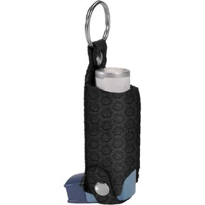 Asthma Inhaler Holder Neoprene Protective Travel Handy Mini Holster, Lightweight Carrying Case with Carabiner Clip, Inhaler Not Included (Case Only), Black in Kuwait