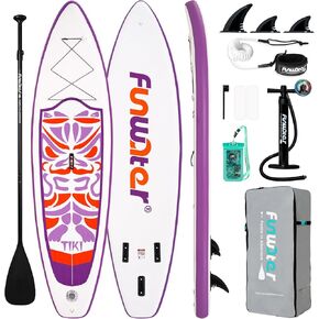 FunWater Inflatable 10'6×33"×6" Ultra-Light (17.6lbs) SUP for All Skill Levels Everything Included with Stand Up Paddle Board, Adj Floating Paddles, Pump, ISUP Travel Backpack, Leash,Waterproof Bag in Saudi Arabia