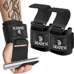 خطافات رفع الأثقال (زوج) لرفع الأثقال والسحب والصفوف والتجاهل - مقابض يد بحزام من النايلون المضاد للتمزق مع بطانة معصم سميكة - أحزمة معصم شديدة التحمل لرفع الأثقال وتمارين الصالة الرياضية in Kuwait