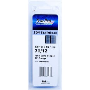 71/12SS 22 Ga 1/2" ساق x 3/8" تاج دبابيس أسلاك رفيعة من الفولاذ المقاوم للصدأ، عدد 1000 in Kuwait