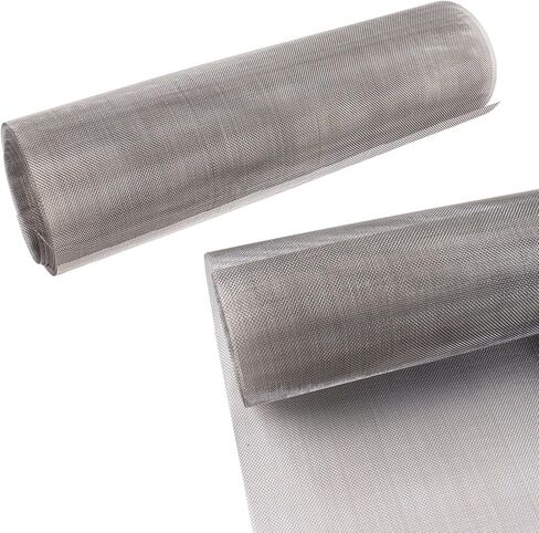 Klmnop 2 Pack 304 Stainless Steel Sturdy Mesh Screen, 11.8"x47.2"(30x120cm) Woven Wire 30 Mesh Air Vent Mesh Never Rust, Hard and Heat Resisting Wire Screen for Vent, Cage, Garden(Grey) in Saudi Arabia