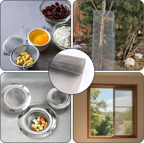 Klmnop 2 Pack 304 Stainless Steel Sturdy Mesh Screen, 11.8"x47.2"(30x120cm) Woven Wire 30 Mesh Air Vent Mesh Never Rust, Hard and Heat Resisting Wire Screen for Vent, Cage, Garden(Grey) in Saudi Arabia