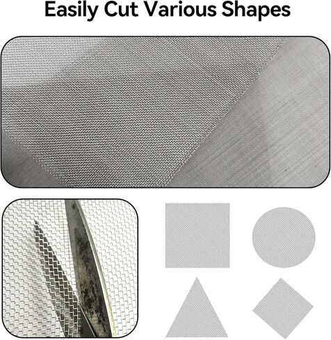 Klmnop 2 Pack 304 Stainless Steel Sturdy Mesh Screen, 11.8"x47.2"(30x120cm) Woven Wire 30 Mesh Air Vent Mesh Never Rust, Hard and Heat Resisting Wire Screen for Vent, Cage, Garden(Grey) in Saudi Arabia
