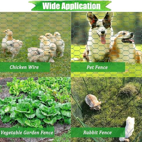لفة شبكة سلكية للدجاج، شبكة حديقة سداسية مقاس 40 سم × 5 م لسياج الدواجن، حظائر الحيوانات، شبكة شبكية لتربية الدواجن، حماية المحاصيل والمشاريع اليدوية اليدوية in Kuwait