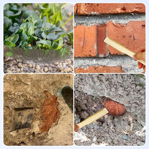 شبكة نحاسية نقية - 5 بوصة × 100 قدم، طبقة مزدوجة من النحاس النقي مع مجرفة خشبية ومقص للتقطير وحشو الفتحات والمشروعات اليدوية، مثالية للتزيين والسياج ومكافحة الآفات in Kuwait