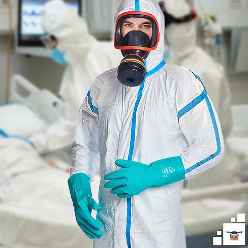 EZGOODZ Disposable Coveralls 5 Pack, White Polypropylene 50 gsm Overall with Waterproof Microporous Film. Laminated X-Small Full Body Protective Suit. in Kuwait