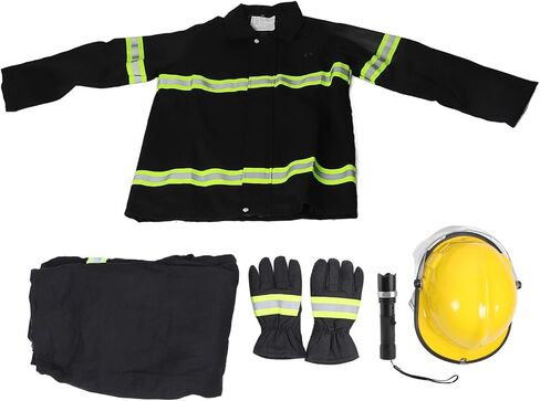 Retardant Safety Suit, 5 Piece Set Workwear, Reflective Tape Safety Suit with High Visibility for Heat Insulation, Wet Resisting & Impact Protection (M) in Kuwait