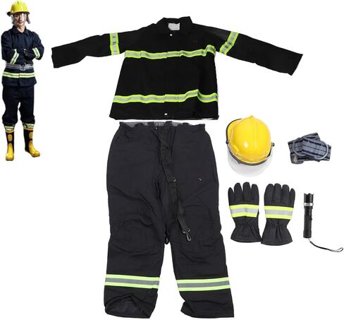 Retardant Safety Suit, 5 Piece Set Workwear, Reflective Tape Safety Suit with High Visibility for Heat Insulation, Wet Resisting & Impact Protection (M) in Kuwait
