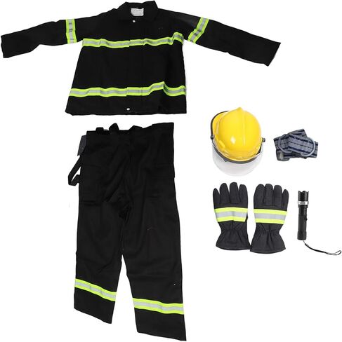Retardant Safety Suit, 5 Piece Set Workwear, Reflective Tape Safety Suit with High Visibility for Heat Insulation, Wet Resisting & Impact Protection (M) in Kuwait