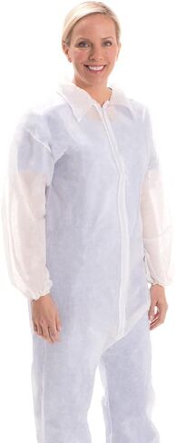 TRONEX Multilayer Nonwoven Disposable Coveralls with Open Ankles & Elastic Cuffs, White Disposable Jumpsuits in Saudi Arabia
