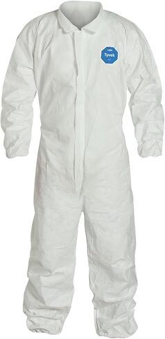 أغطية واقية TY125 Dupont Tyvek 400، 6 قطع، معصمين وكاحل مرنين، بدلة مواد خطرة للاستعمال مرة واحدة، أبيض in Saudi Arabia