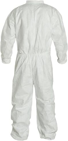 أغطية واقية TY125 Dupont Tyvek 400، 6 قطع، معصمين وكاحل مرنين، بدلة مواد خطرة للاستعمال مرة واحدة، أبيض in Saudi Arabia