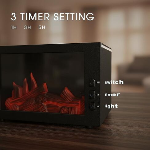 Fireplace Diffusers with 3 Essential Oils Set,Color Flame Aroma Essential Oil Diffuser with Remote Control,300ml Small Humidifier for Home Room Decor Gift for Women (Black) in Kuwait