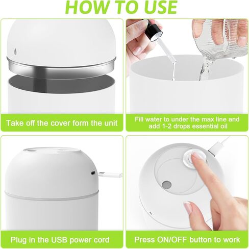 موزع روائح الزيوت العطرية صغير الحجم 220 مل للمكتب، أجهزة ترطيب صغيرة لغرفة النوم وموزعات الروائح العلاجية للمنزل مع إضاءة ليلية وإيقاف تلقائي in Kuwait