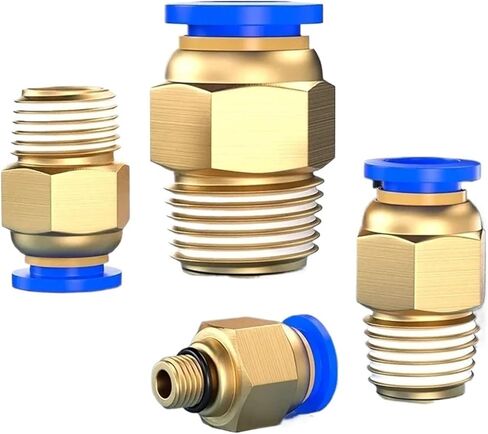 50pcs PC 1/8" 1/4" 3/8" 1/2" BSPT Male 8mm OD Tube Straight Pneumatic Fitting Push to Connect Quick release(8MM OD TUBE_1/4") in Saudi Arabia